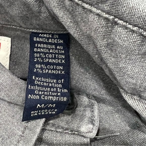 Wrangler Gray Button Up Long Sleeve Shirt Flex for Comfort Size Medium - Picture 8 of 9